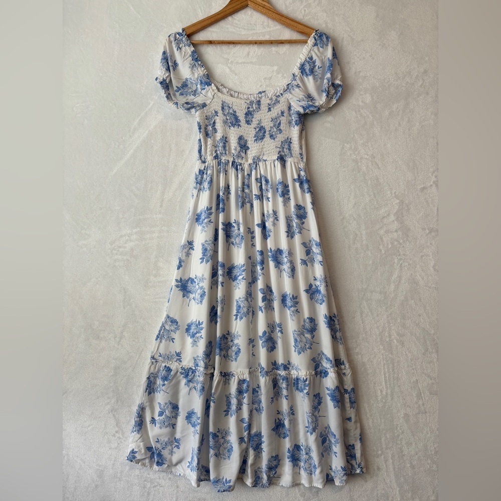 Hollister floral White Blue‎ Midi Sundress small - Picture 11 of 12